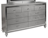 New Classic Furniture Valentino 9 Drawer Dresser in Silver