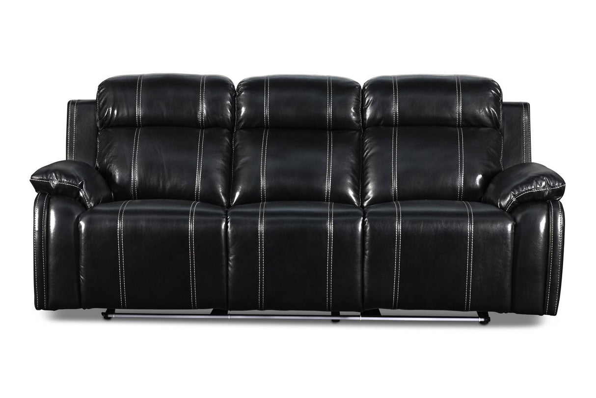 New Classic Fusion Dual Recliner Sofa in Black