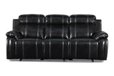 New Classic Fusion Dual Recliner Sofa in Black