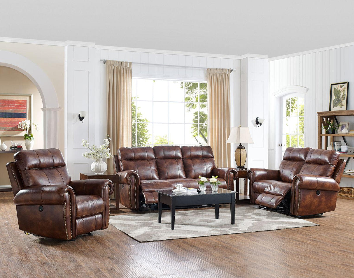 New Classic Roycroft Glider Recliner in Pecan - galleria furniture outlet