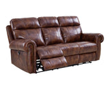 New Classic Roycroft Dual Recliner Sofa in Pecan