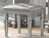New Classic Valentino Vanity Table Stool in Silver
