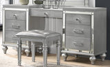 New Classic Valentino Vanity Table Stool in Silver