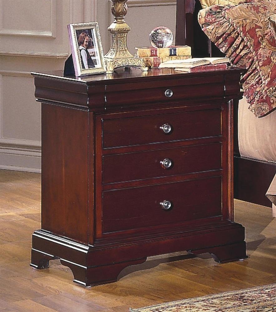 New Classic Versaille 4 Drawer Night Stand in Bordeaux