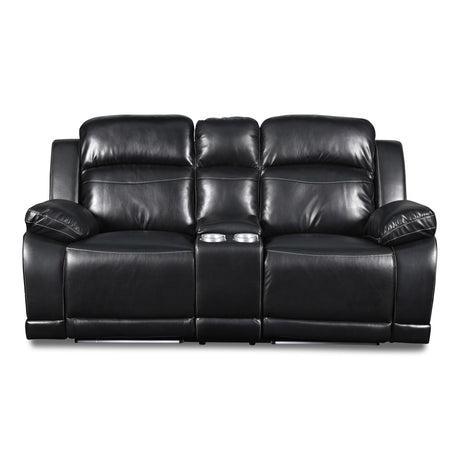 VEGA CONSOLE LOVESEAT - PREMIER BLACK - galleria furniture outlet