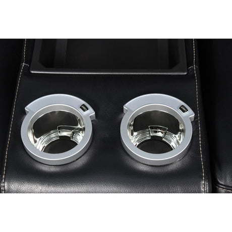 VEGA CONSOLE LOVESEAT - PREMIER BLACK - galleria furniture outlet