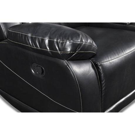 VEGA CONSOLE LOVESEAT - PREMIER BLACK - galleria furniture outlet
