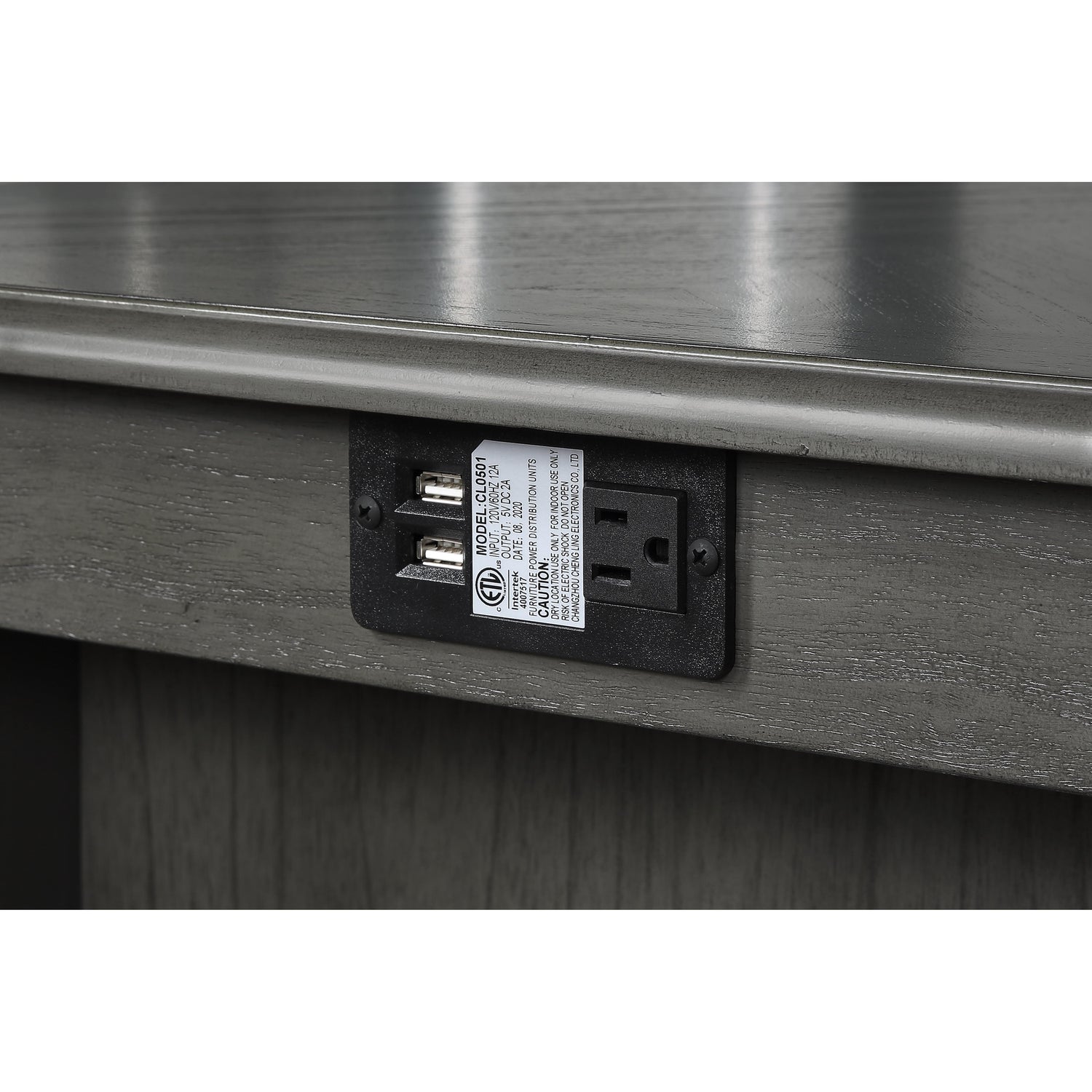 AMY 60" COUNTER TABLE+CHAIRS W/STG (5 PCS) -GRAY