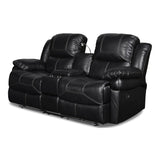FLYNN CONSOLE LOVESEAT W/ READING LIGHT- BLACK