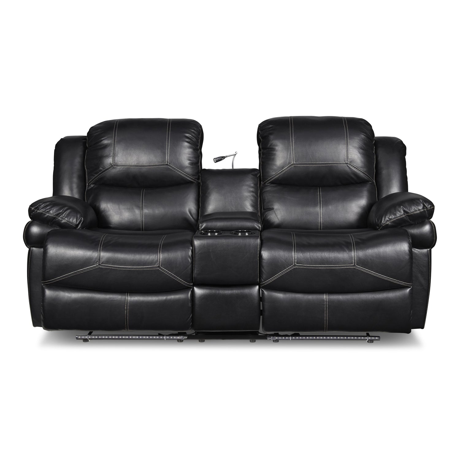 FLYNN CONSOLE LOVESEAT W/ READING LIGHT- BLACK