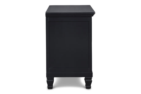 TAMARACK NIGHTSTAND- BLACK - galleria furniture outlet