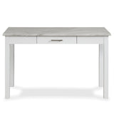 CELESTE DESK W/WHITE/GRAY FAUX MARBLE TOP-WHITE BASE