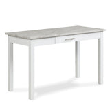 CELESTE DESK W/WHITE/GRAY FAUX MARBLE TOP-WHITE BASE