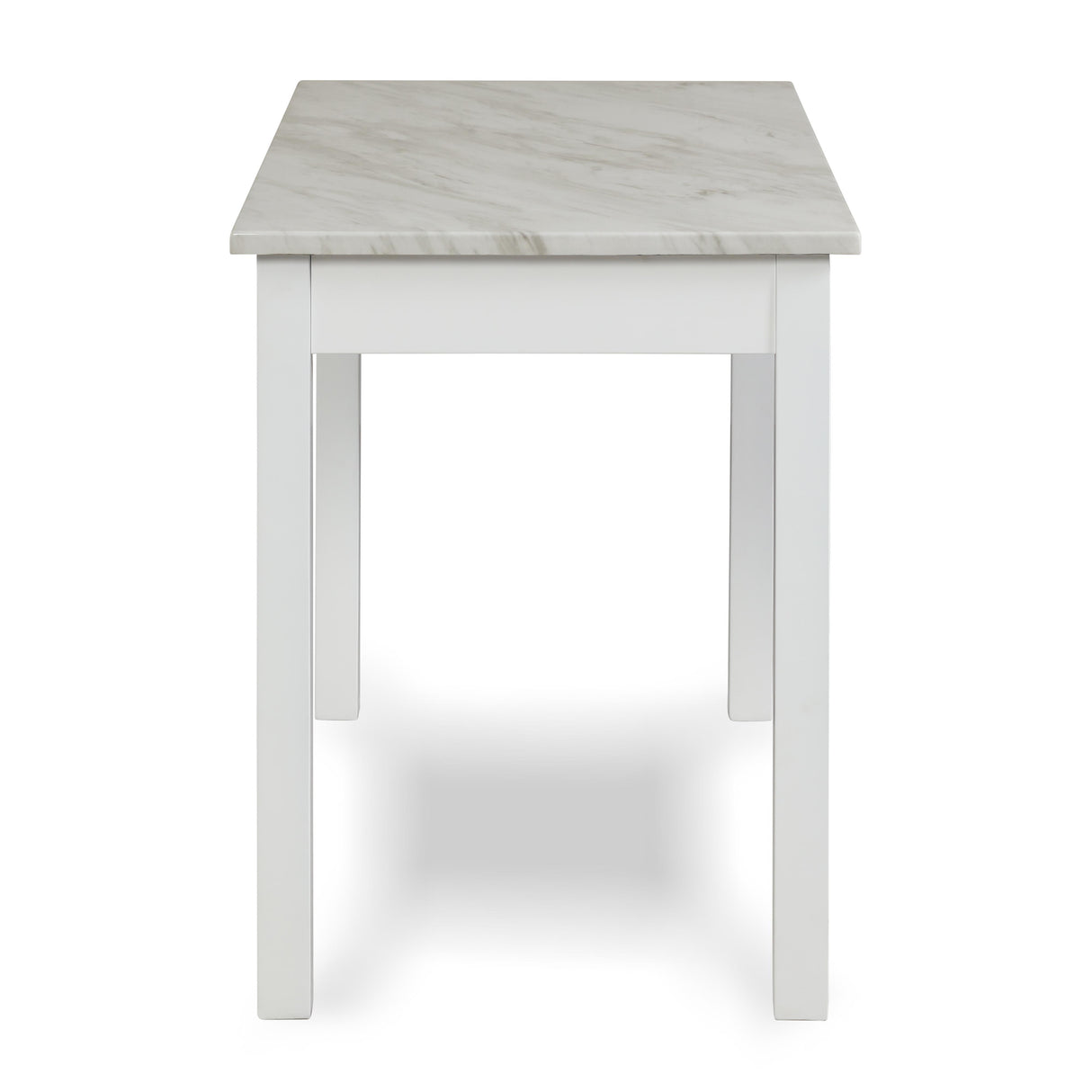 CELESTE DESK W/WHITE/GRAY FAUX MARBLE TOP-WHITE BASE