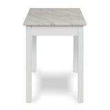 CELESTE DESK W/WHITE/GRAY FAUX MARBLE TOP-WHITE BASE