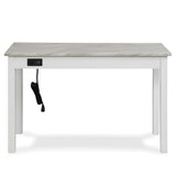CELESTE DESK W/WHITE/GRAY FAUX MARBLE TOP-WHITE BASE