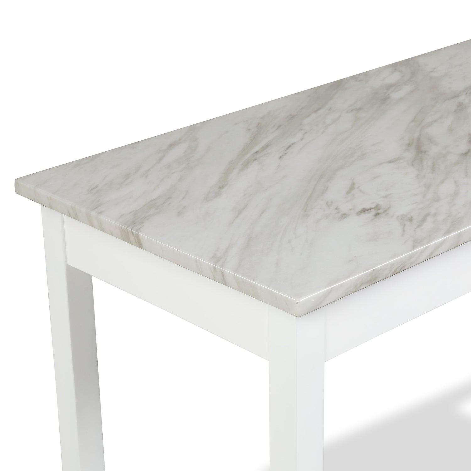 CELESTE DESK W/WHITE/GRAY FAUX MARBLE TOP-WHITE BASE