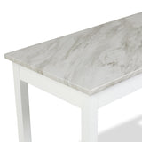 CELESTE DESK W/WHITE/GRAY FAUX MARBLE TOP-WHITE BASE