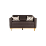 AIDEN LOVESEAT W/2 THROW PILLOWS-CHOCOLATE
