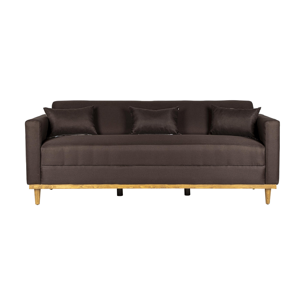 AIDEN SOFA W/3 THROW PILLOWS-CHOCOLATE