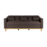 AIDEN SOFA W/3 THROW PILLOWS-CHOCOLATE