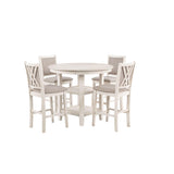 AMY 5 PC COUNTER TABLE SET-BISQUE