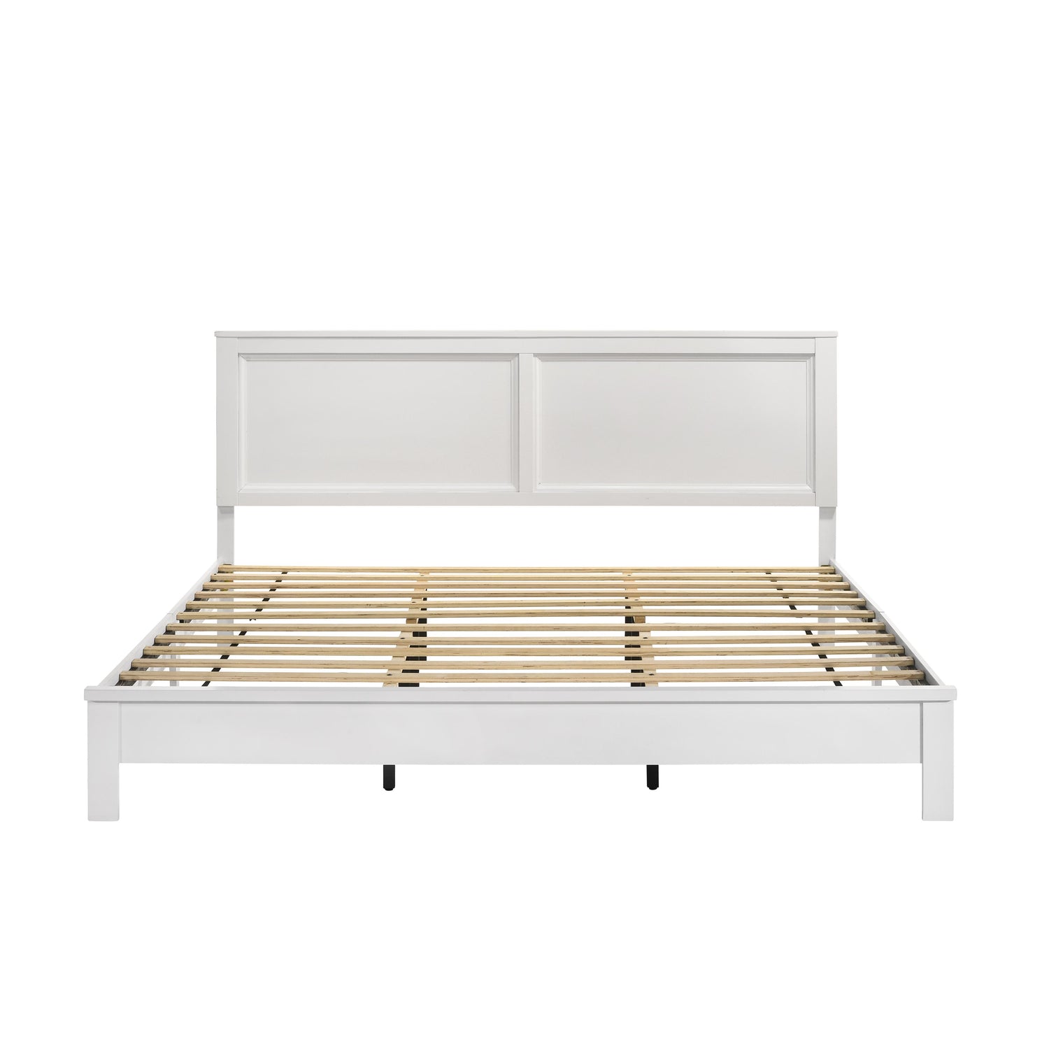 ARIES 6/6 EK PANEL BED-HB/FB/RAILS-WHITE
