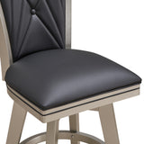 BERKELY 30" SWIVEL BAR STOOL-BLACK/PLATINUM