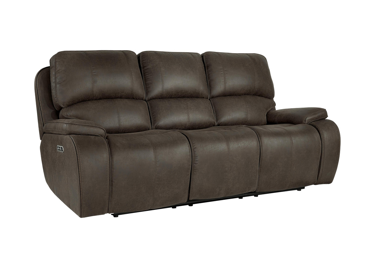 BROOKINGS SOFA W/DUAL RECLINER-BROWN