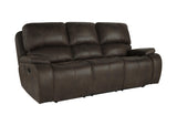 BROOKINGS SOFA W/DUAL RECLINER-BROWN