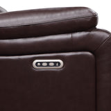 CICERO CONSOLE LOVESEAT W/ PWR FR & HR-BROWN