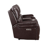 CICERO RECLINING CONSOLE LOVESEAT-BROWN