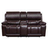 CICERO RECLINING CONSOLE LOVESEAT-BROWN