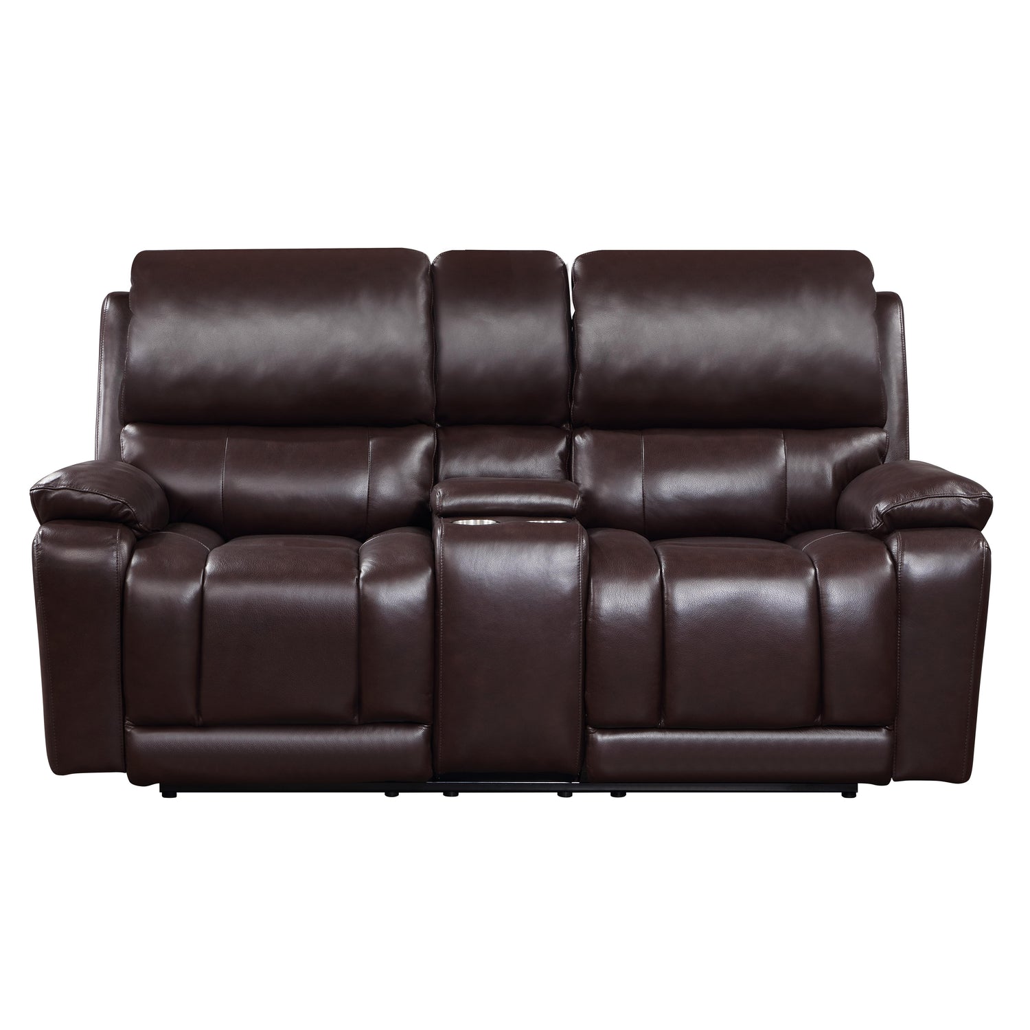 CICERO CONSOLE LOVESEAT W/ PWR FR & HR-BROWN