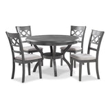 CORI ROUND DINING 5 PC SET-GRAY
