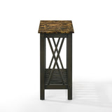 EDEN CHAIRSIDE TABLE-ESPRESSO W/FAUX MARBLE TOP