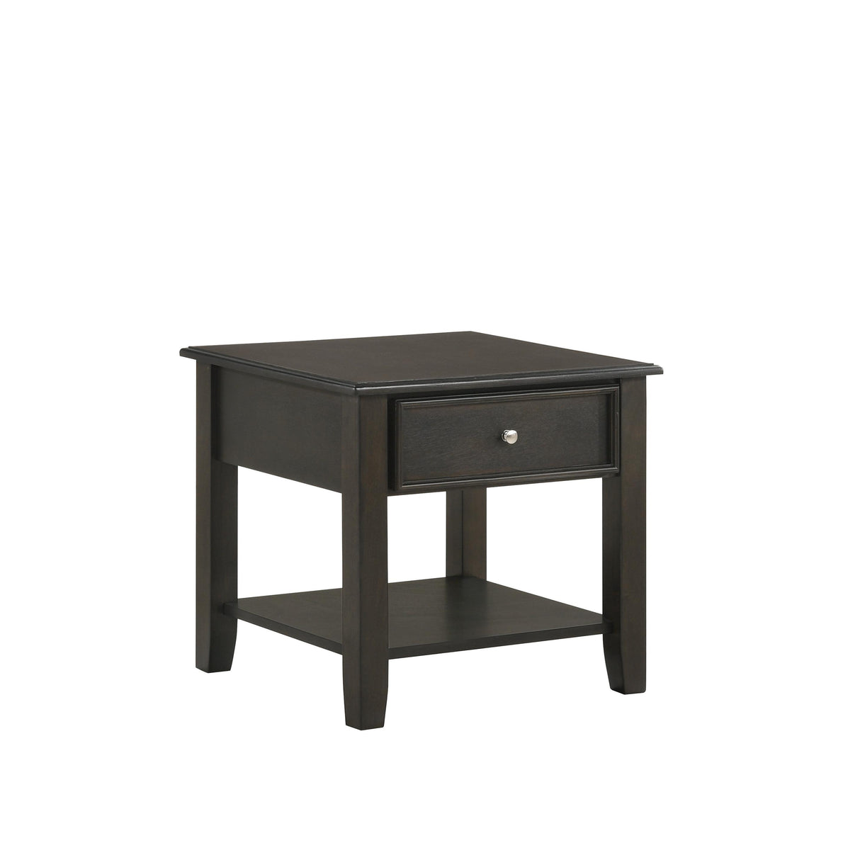 EVANDER END TABLE WITH DRAWER-ESPRESSO