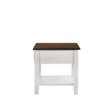 EVANDER END TABLE WITH DRAWER-TWO TONE CREME/BROWN