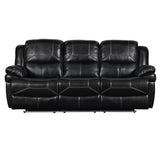 FLYNN SOFA W/LIGHTED BASE & PWR FR-BLACK