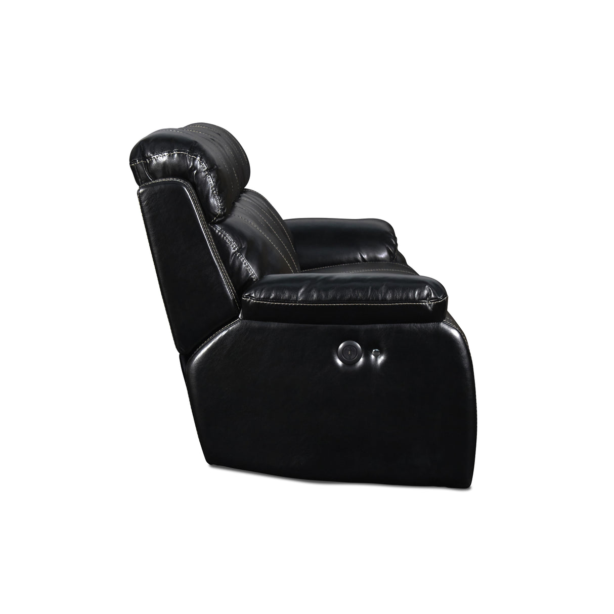 FUSION DUAL RECLINER SOFA W/PWR FTRST-EBONY