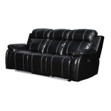 FUSION DUAL RECLINER SOFA W/PWR FTRST-EBONY