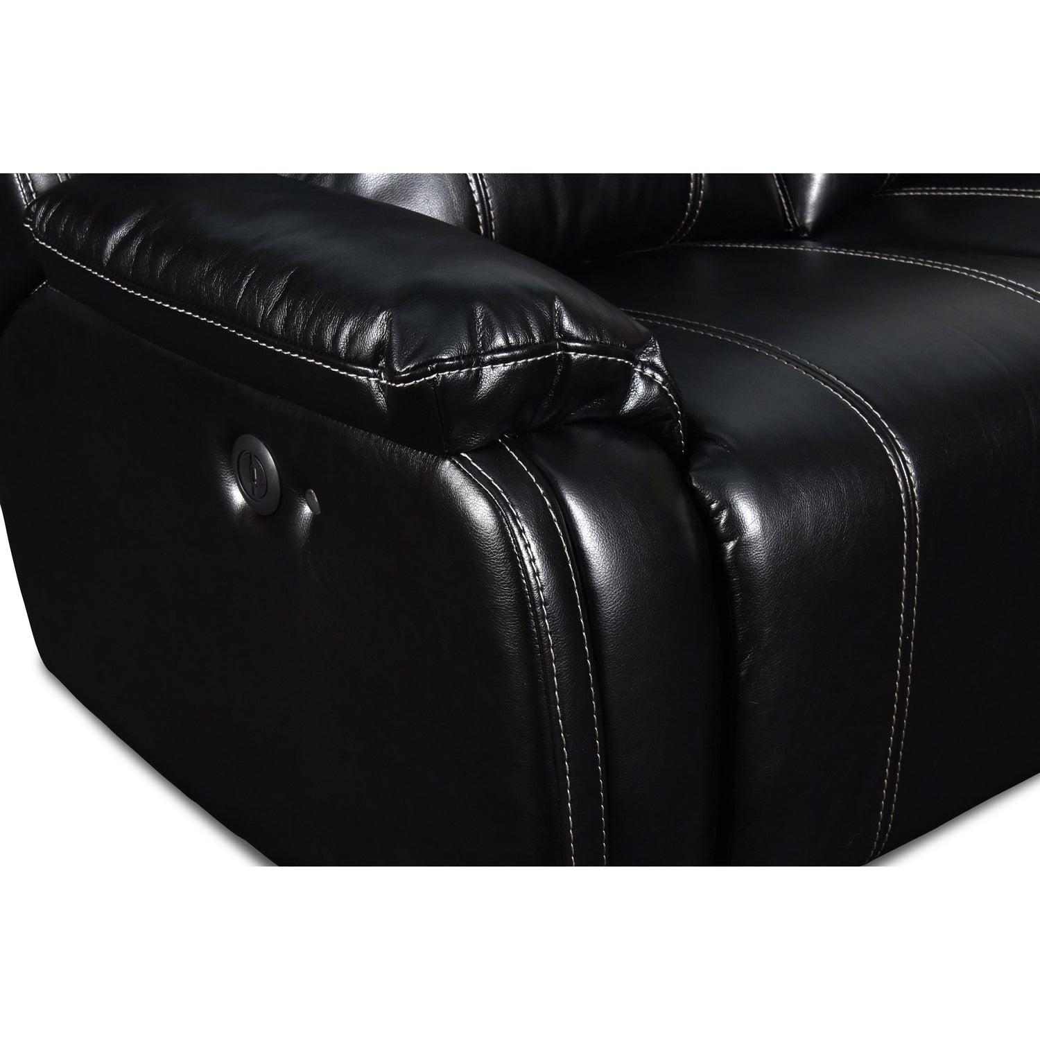 FUSION DUAL RECLINER SOFA W/PWR FTRST-EBONY