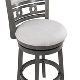 GIA 29" SWIVEL BARSTOOL-GRAY W/GRAY FABRIC SEAT