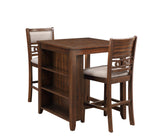 GIA 30" COUNTER TABLE W/2 CHAIRS & STG SHELF-CHERRY