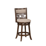GIA 29" SWIVEL BARSTOOL-CHERRY W/BROWN FABRIC SEAT
