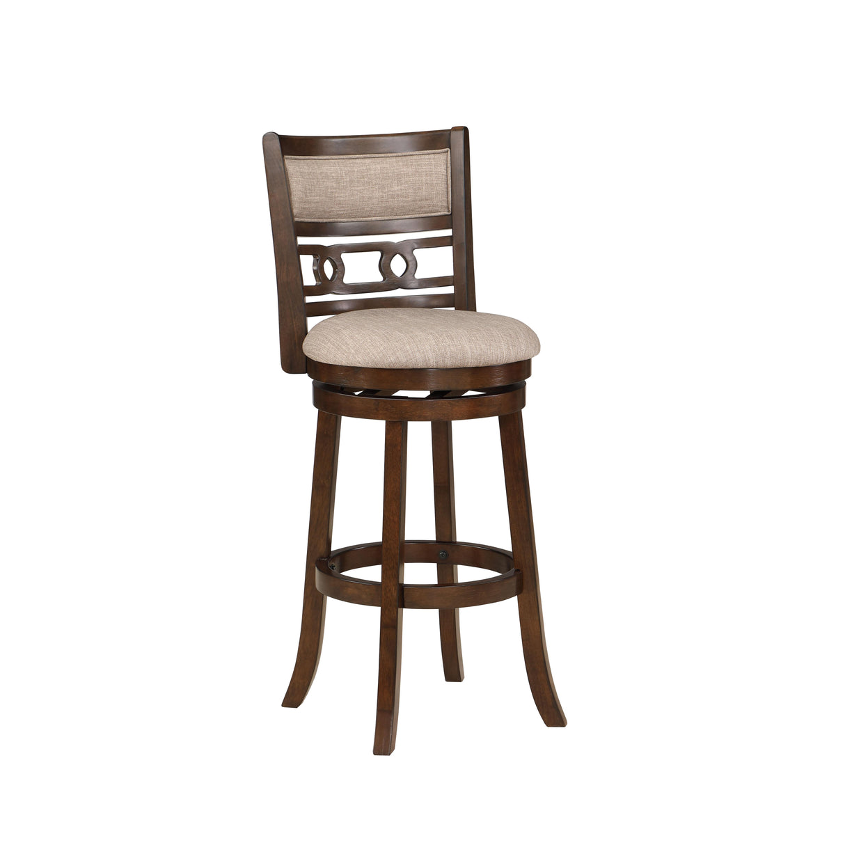 GIA 29" SWIVEL BARSTOOL-CHERRY W/BROWN FABRIC SEAT
