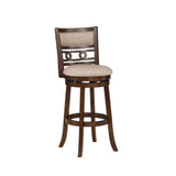 GIA 29" SWIVEL BARSTOOL-CHERRY W/BROWN FABRIC SEAT