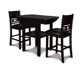 GIA 42" COUNTER DROP LEAF TABLE W/2 CHAIRS-EBONY