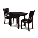 GIA 42" DINING DROP LEAF TABLE W/2 CHAIRS-EBONY