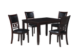 GIA 5PC 48" RECT. DINING TABLE & 4 CHAIRS-EBONY